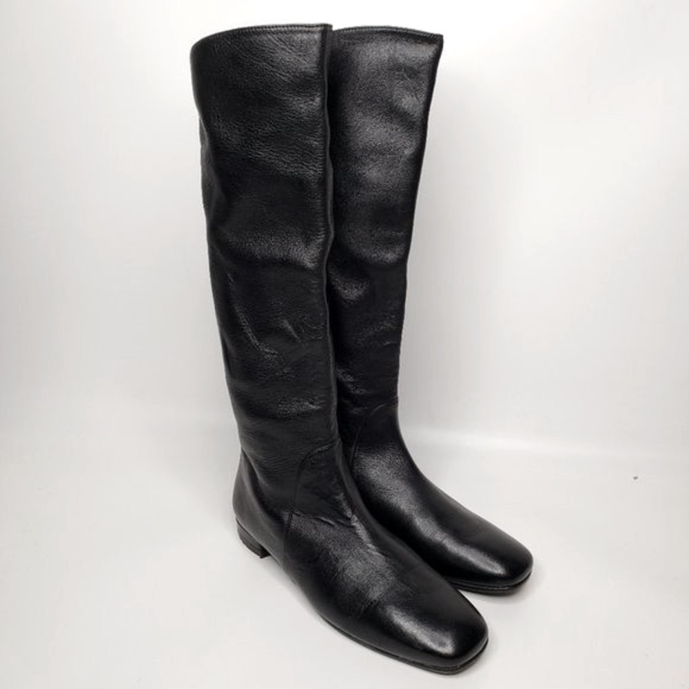 Stuart Weitzman Soft Black Leather Tall Riding Boots 7M